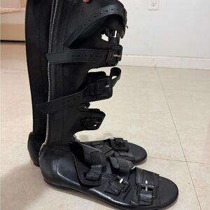 Black Buckle Gladiator Sandals